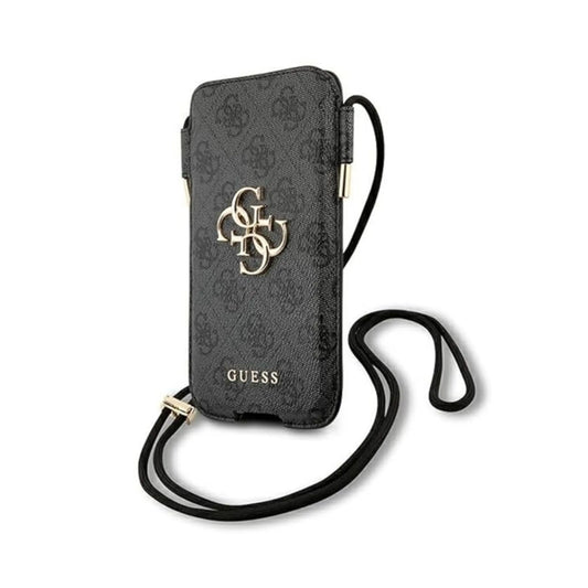Guess 4G Big Metal Logo Pouch, Grau – bis 6.7 Zoll