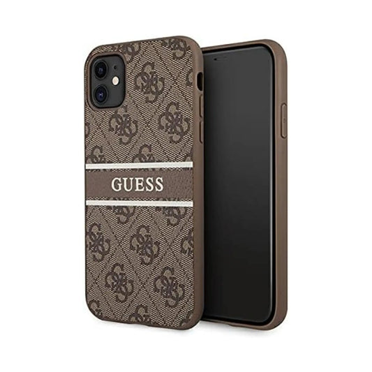 Guess Hülle 4G Printed Stripe Braun - iPhone 11