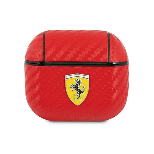 Ferrari Hülle FESA3CARE On Track Polyurethan Carbon Rot – AirPods 3