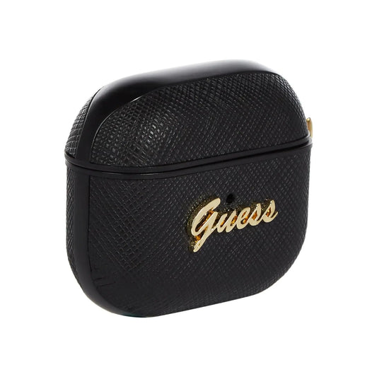 Guess AirPods 3 Hülle GUA3SASMK, Schwarz – Saffiano Script Metal
