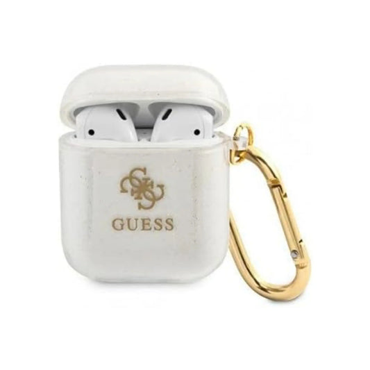 Guess GUA2UCG4GT AirPods Hülle Glitter Collection Transparent