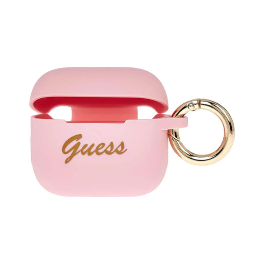 Guess Hülle Silicone Vintage Script Rosa - AirPods 3