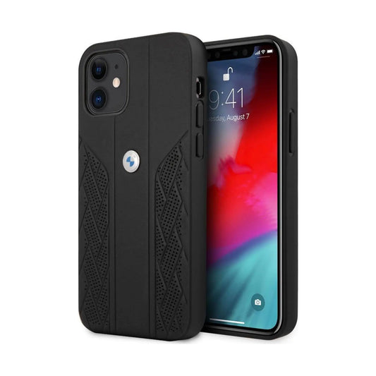 BMW Hülle Leather Curve Perforate Schwarz – iPhone 12 mini