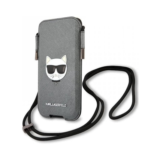 Karl Lagerfeld Saffiano Ikonik Choupette Kopf Hardcase KLHCP12LOPHCHG - Grau