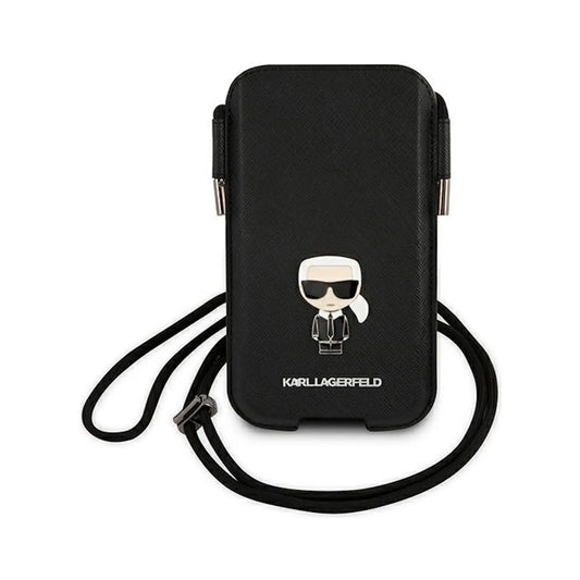 Karl Lagerfeld Tasche Saffiano Ikonik Wallet Schwarz – Für Smartphone 6,1