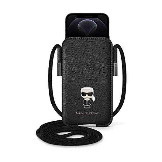 Karl Lagerfeld Hülle KLHCP12LOPHKMK Saffiano Ikonik Karl’s Schwarz – iPhone 12/12 Pro
