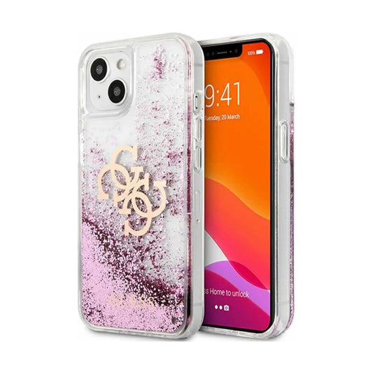 Guess GUHCP13SLG4GPI Hülle 4G Big Liquid Transparent - iPhone 13 Mini