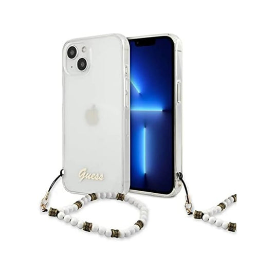 Guess White Pearl Strap Case, Transparent – iPhone 13 mini