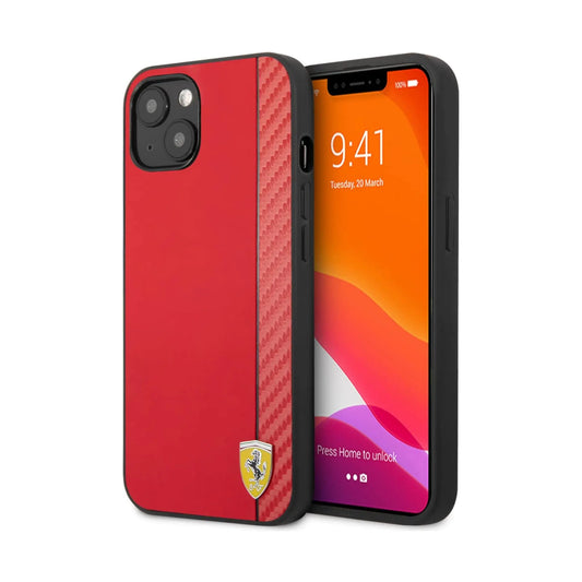 Ferrari Hülle Hardcase Carbon Rot – iPhone 13/14
