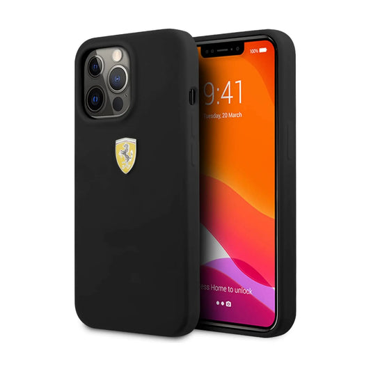 Ferrari FESSIHCP13XBK Silikon Case, Schwarz – iPhone 13 Pro Max