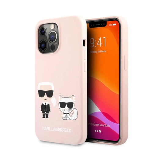 Karl Lagerfeld Silikon Karl & Choupette Case, Pink - iPhone 13 Pro