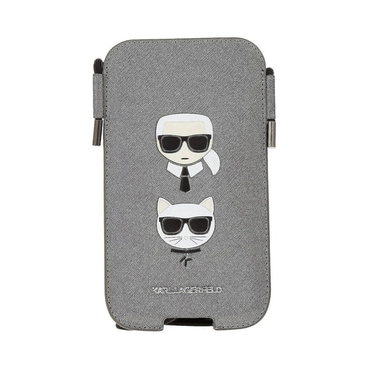 Karl Lagerfeld Saffiano Ikonik Karl & Choupette Head Hardcase KLHCP12MOPHKCG - Grau