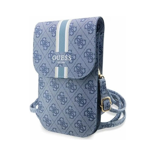 Guess Phone Bag 4G Printed Stripe Blau - Größe L