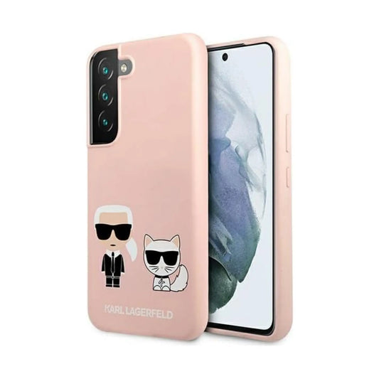 Karl Lagerfeld Silikon Ikonik Karl & Choupette Hardcase KLHCS22MSSKCI, Rosa - Samsung Galaxy S22+ S906