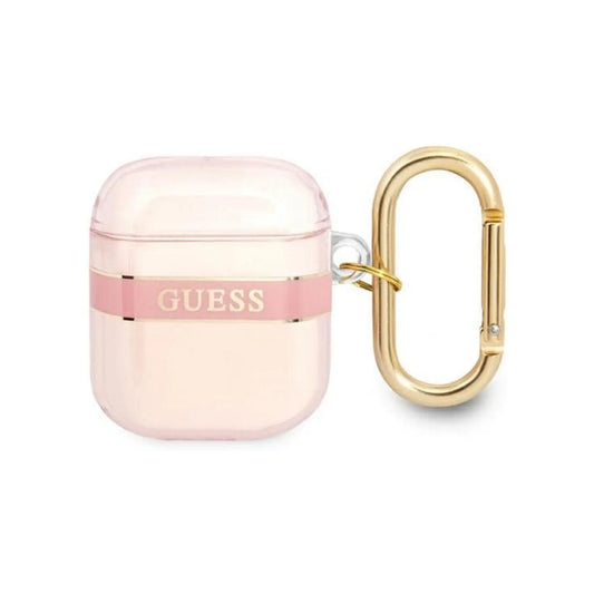Guess Hülle GUA2HHTSP, Glitter Logo Rosa - AirPods