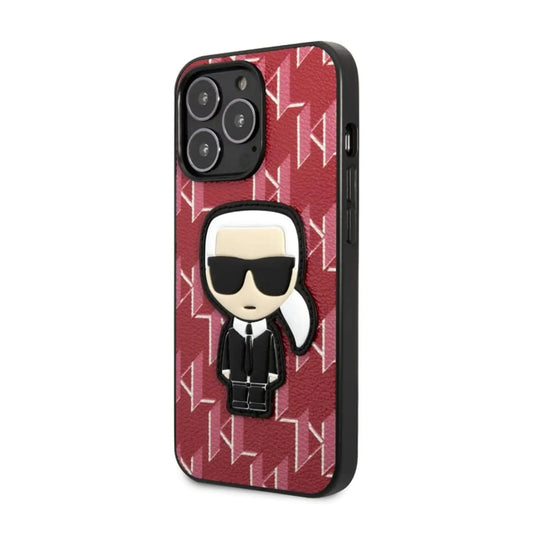 Karl Lagerfeld Monogramm Iconic Patch Case, Rot - iPhone 13 / 13 Pro