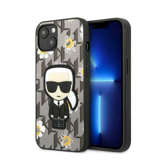 Karl Lagerfeld Iconic Karl Flower Case, Grau - iPhone 13