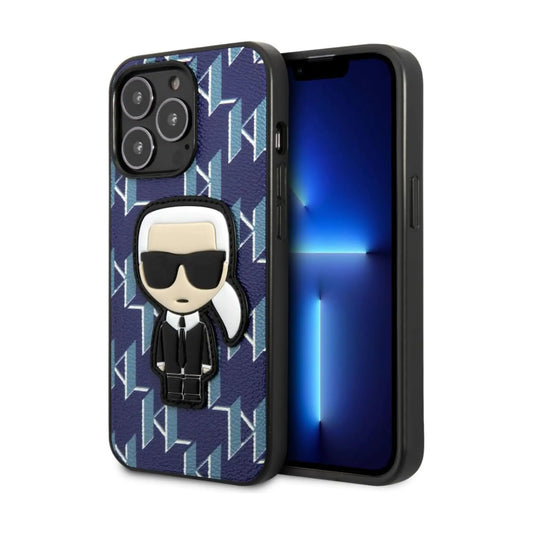 Karl Lagerfeld Monogramm Iconic Patch Case, Blau - iPhone 13 Pro Max