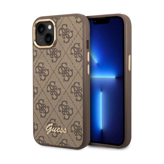 Guess 4G Metal Camera Outline Case, Braun – iPhone 14 Plus