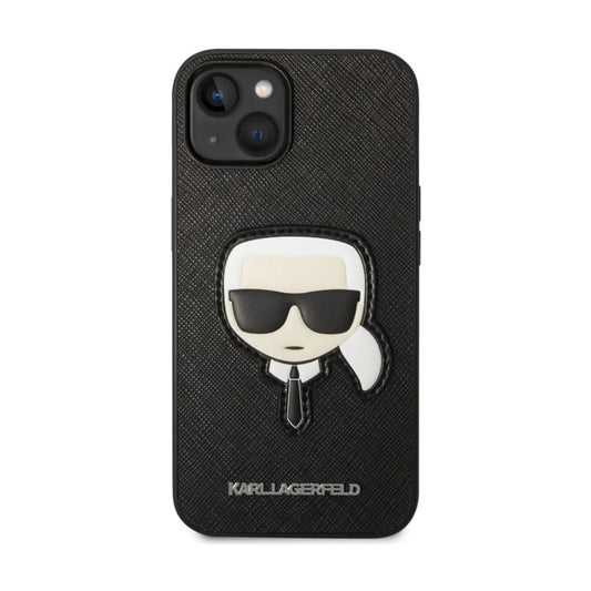 Karl Lagerfeld Saffiano Karl Head Patch Case, Schwarz - iPhone 14 Plus
