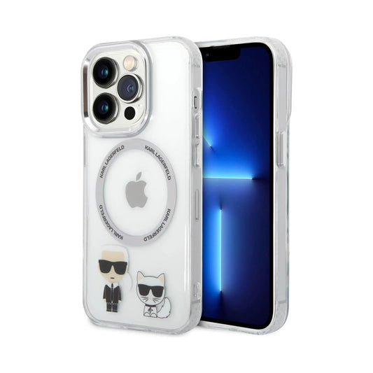 Karl Lagerfeld Karl & Choupette Aluminium MagSafe Case, Transparent - iPhone 14 Pro Max