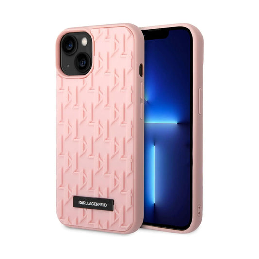 Karl Lagerfeld Monogramm 3D-Muster Case, Pink - iPhone 14 Plus