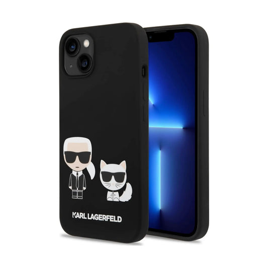 Karl Lagerfeld Liquid Silikon Karl & Choupette MagSafe Case, Schwarz - iPhone 14