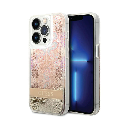 Guess Hülle Paisley Liquid Glitter Transparent - iPhone 14 Pro Max