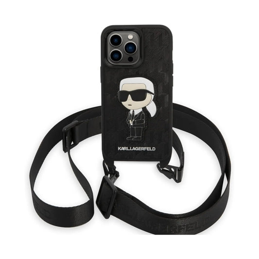 Karl Lagerfeld NFT Monogram Ikonik Patch Case, Schwarz - iPhone 14 Pro