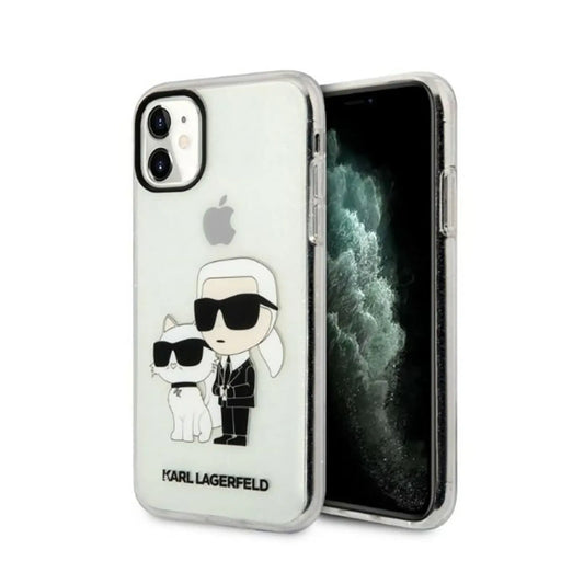 Karl Lagerfeld Glitter Karl & Choupette NFT Case, Transparent - iPhone 11