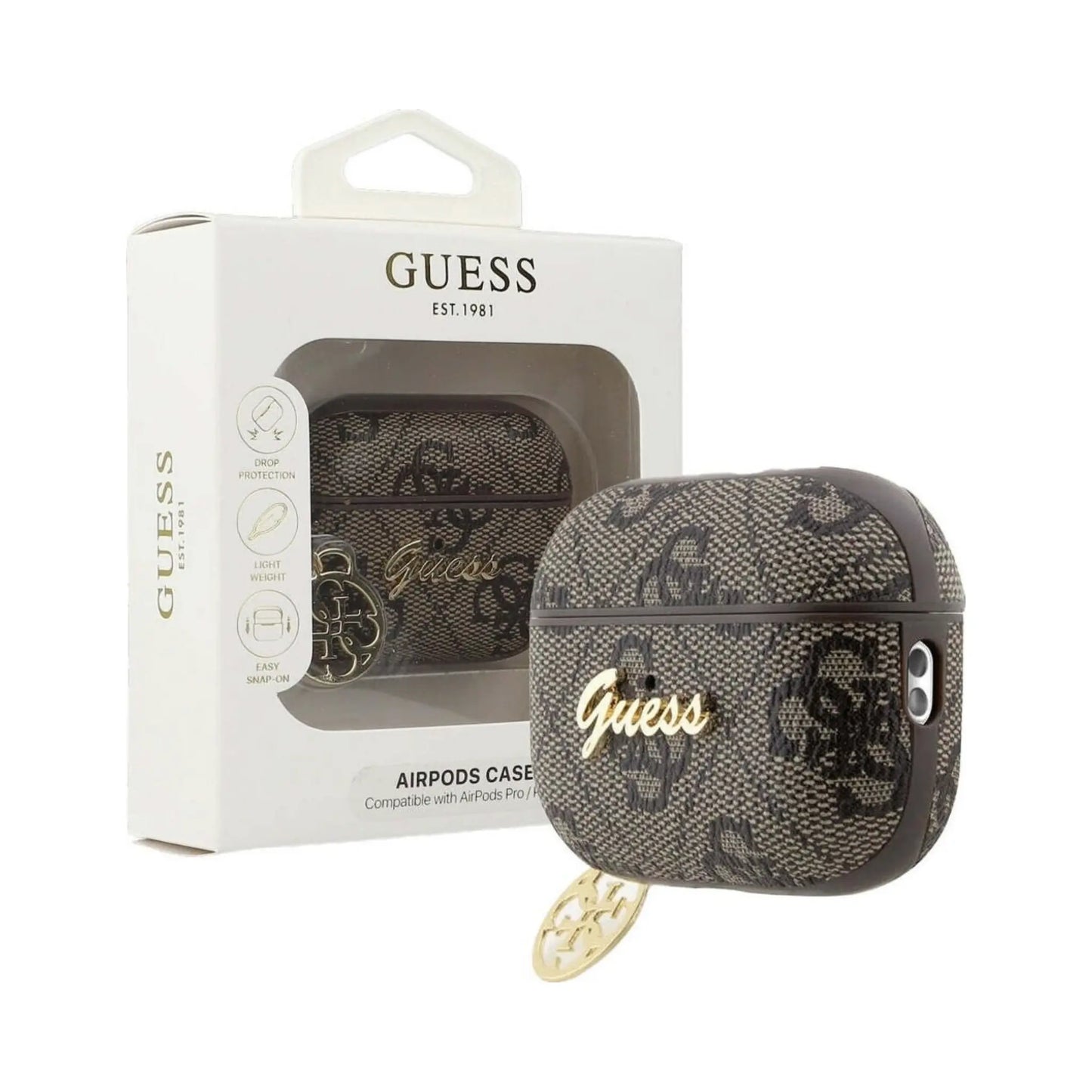 Guess Hülle GUAP2G4GSMW 4G Charm Collection Braun – AirPods Pro 2