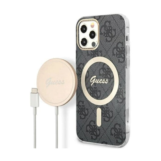 Guess Bundle Pack MagSafe 4G Schwarz-Gold - iPhone 12 / 12 Pro