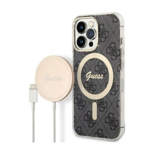 Guess Bundle Pack MagSafe 4G Schwarz-Gold - iPhone 13 Pro