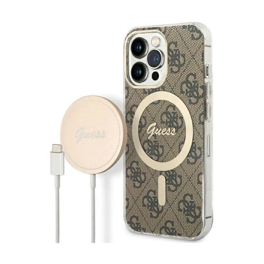 Guess Bundle Pack MagSafe 4G Braun-Gold - iPhone 13 Pro Max