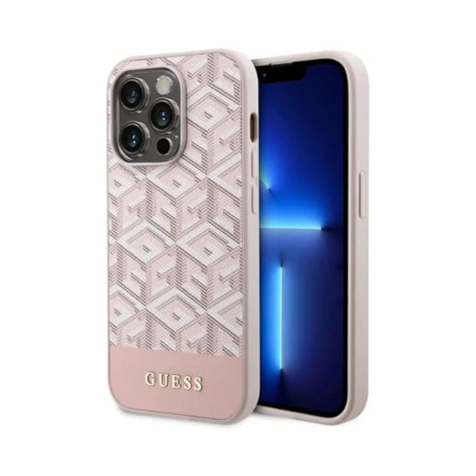Guess Hülle Gcube Stripes Für Magsafe Rosa - iPhone 14 Pro Max