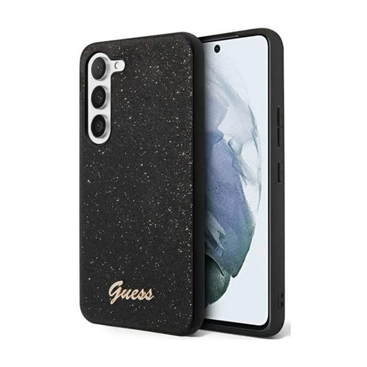 Guess Hülle GUHCS23SHGGSHK Glitter Script Logo Schwarz – Galaxy S23