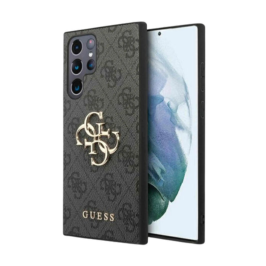 Guess 4G Metal Logo Case, Schwarz - Galaxy S23 Ultra