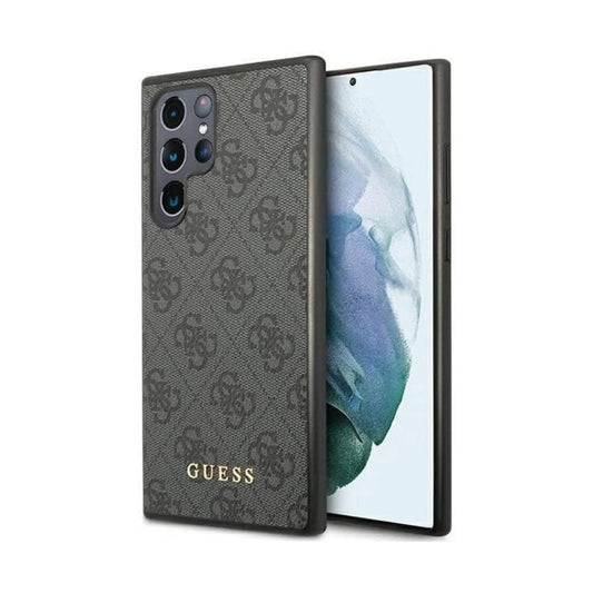Guess 4G Metall Logo Hülle Grau – Samsung Galaxy S23 Ultra