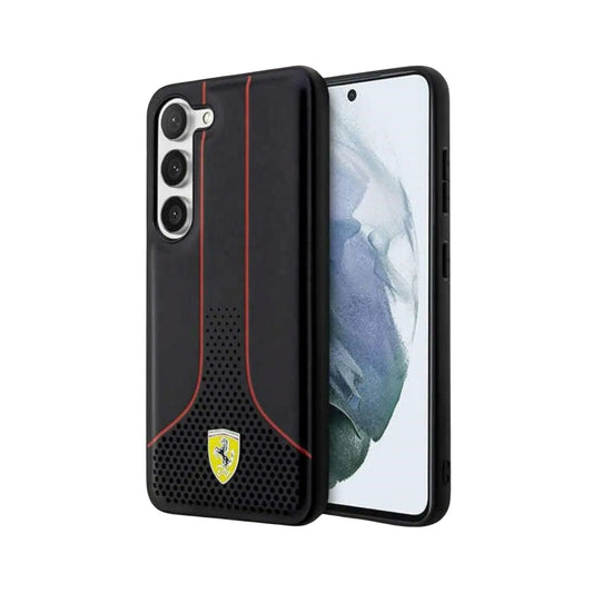 Ferrari 296P Perforiert Case, Schwarz – Galaxy S23