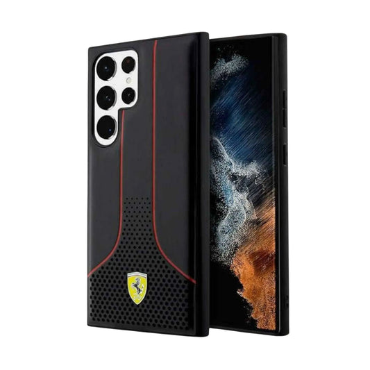 Ferrari Perforiertes Hardcase, Schwarz – Galaxy S23 Ultra