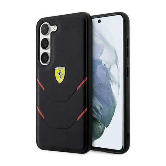 Ferrari Hot Stamp Linien Case, Schwarz – Galaxy S23