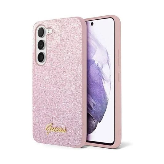 Guess Hülle GUHCS23MHGGSHP Glitter Script Pink – Galaxy S23+