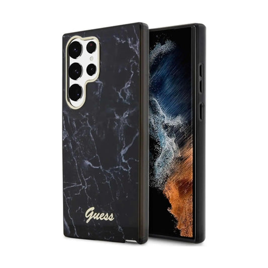 Guess Hülle Marble Collection Schwarz - Samsung Galaxy S23 Ultra