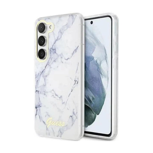Guess Hülle Marble Kollektion Weiß - Galaxy S23