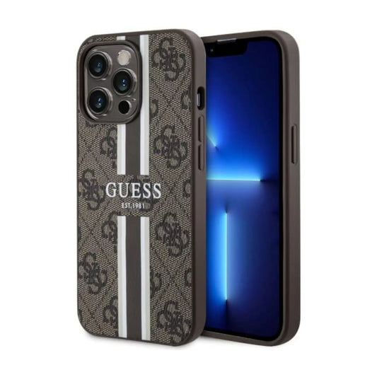 Guess 4G Printed Stripes MagSafe Case, Braun – iPhone 13 Pro Max