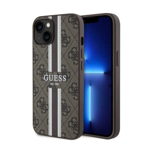 Guess Hülle 4G Stripe Für Magsafe Braun - iPhone 14 Plus