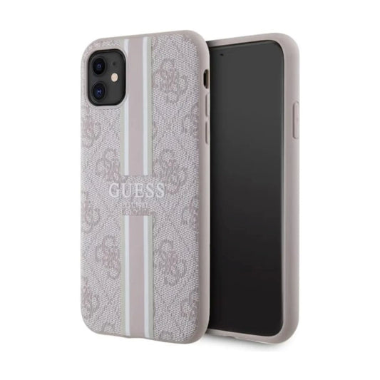 Guess Hülle 4G Stripe Für Magsafe Rosa - iPhone 11