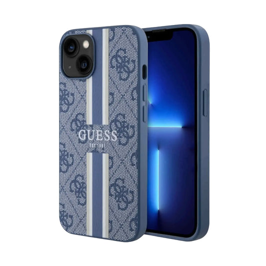 Guess 4G Printed Stripes MagSafe Case, Blau – iPhone 14 Plus