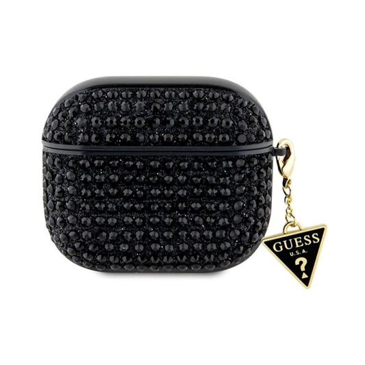 Guess Hülle Rhinestone Triangle Charm Schwarz - AirPods 3