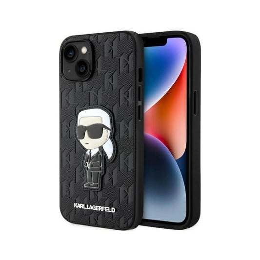 Karl Lagerfeld Hülle KLHCP14SSAKHPKK Saffiano Monogram Ikonik Schwarz – iPhone 14